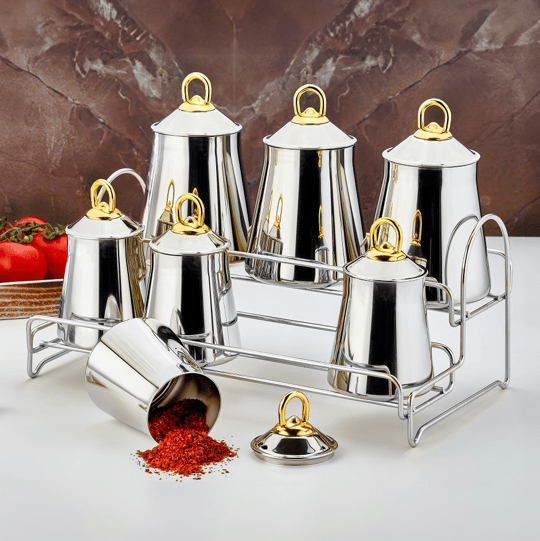 Özlife CB-211 Lisa 15 Prça Çelik Baharat Tk.Gold