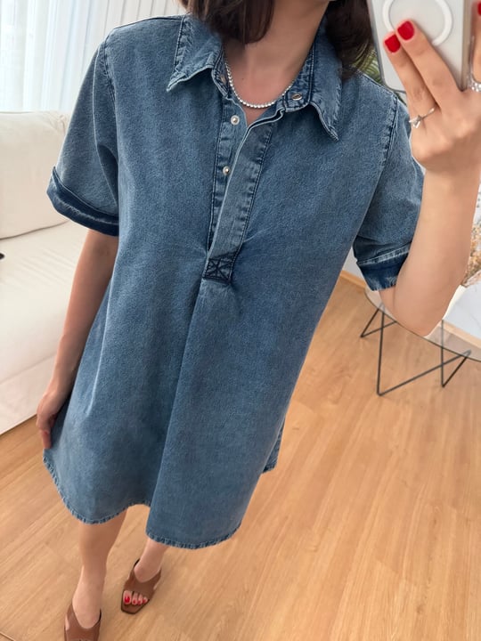 Bellora Açık Denim Renk Cepli Elbise 
