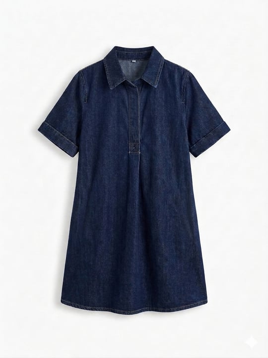 Bellora Koyu Denim Renk Cepli Elbise 