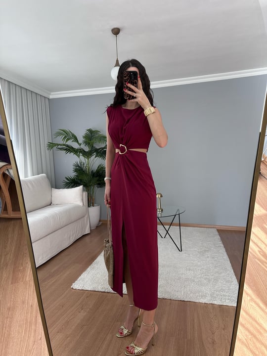 Chic Mürdüm Elbise