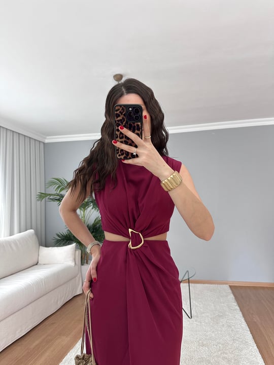 Chic Mürdüm Elbise