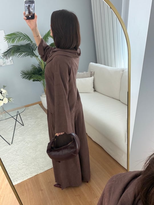 Degaje Yaka Pantolonlu Kahve Takım