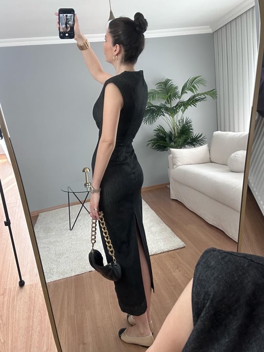 Elira Rins Yıkama Denim Elbise