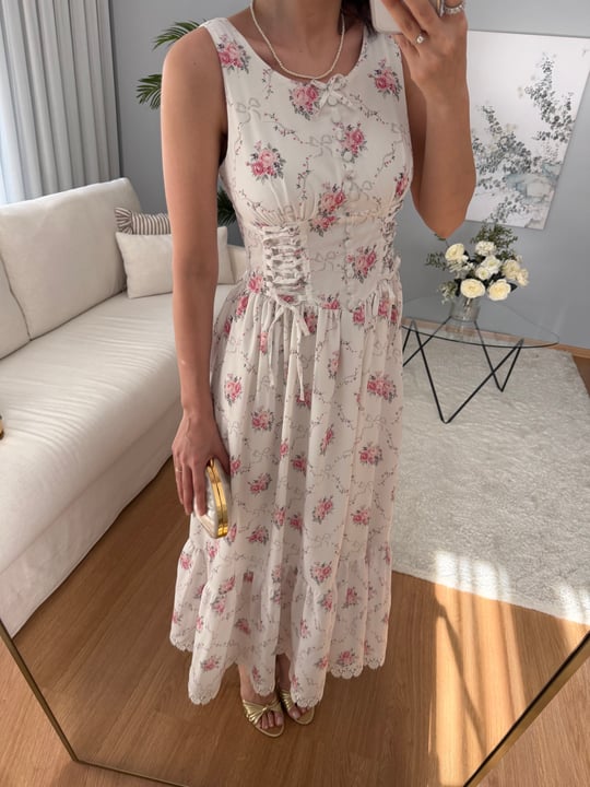 Jasmim Korse Model Çiçekli Elbise