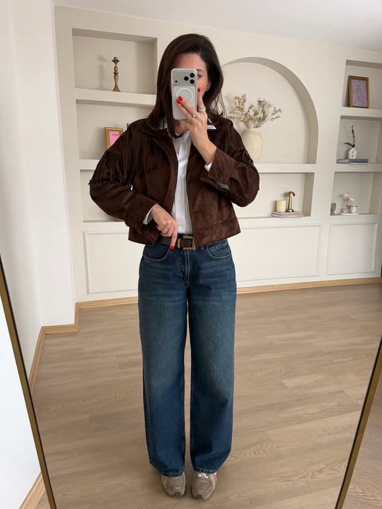 Koyu Yıkama Baggy Jean  