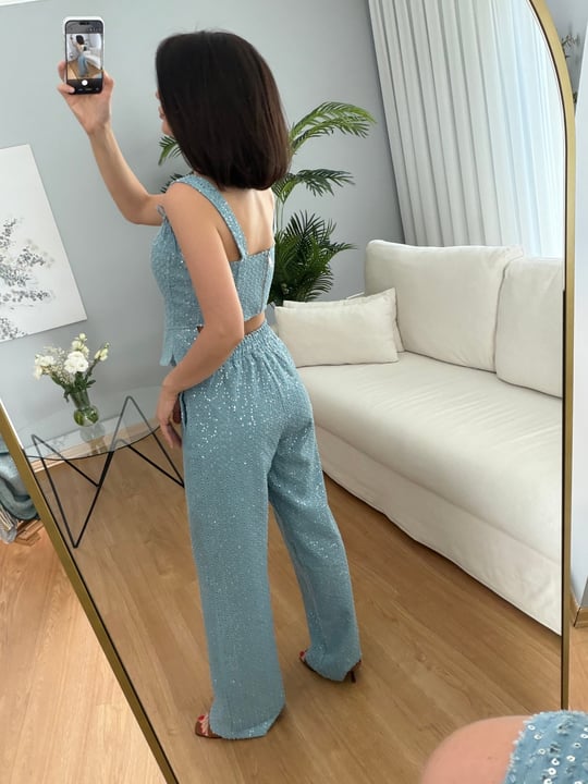 Pul İşlemeli Pantolon