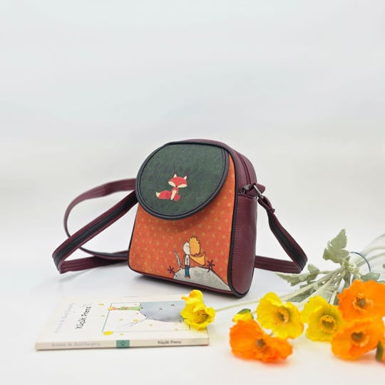 Küçük Prens Figürlü Küçük Postacı Omuz Çantası Etnik Bohem Style - Bordo