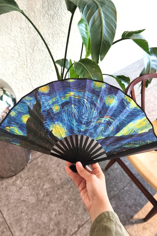 Van Gogh Yıldızlı Gece Yelpaze