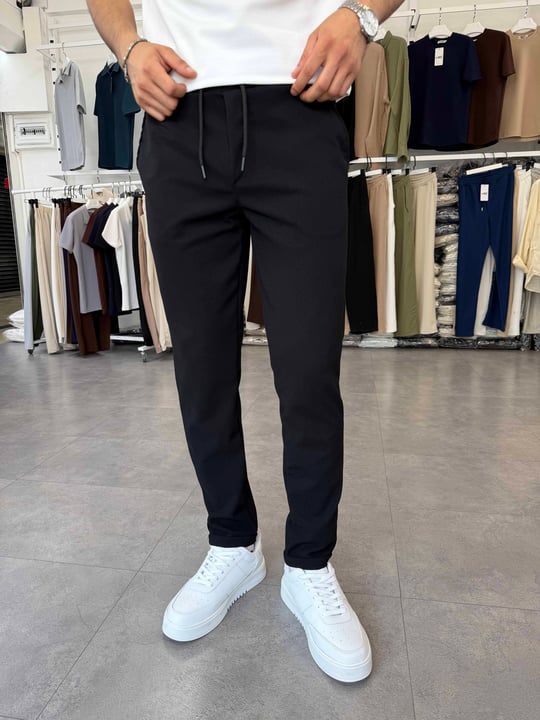 Duble Paça Jogger Pantolon Siyah