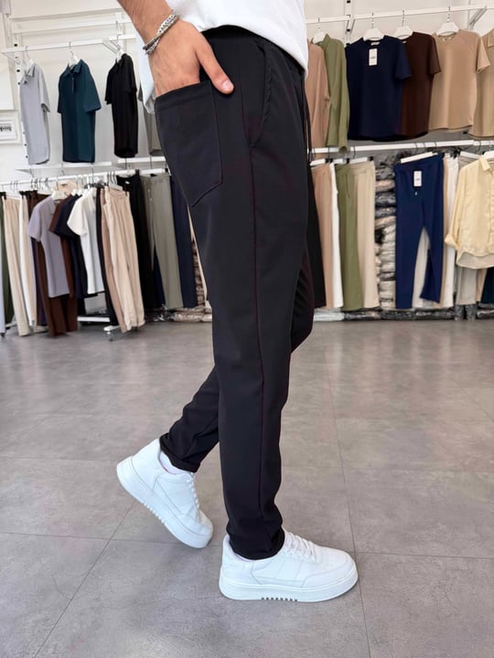 Duble Paça Jogger Pantolon Siyah