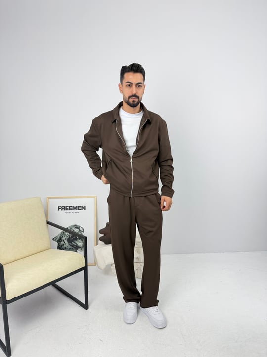 Mevsimlik Takım Oversize Likralı Acı Kahve