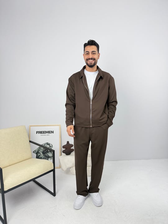 Mevsimlik Takım Oversize Likralı Acı Kahve