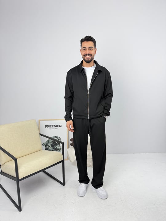 Mevsimlik Takım Oversize Likralı Siyah