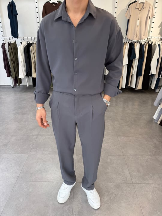 Oversize Duble Takım Antrasit