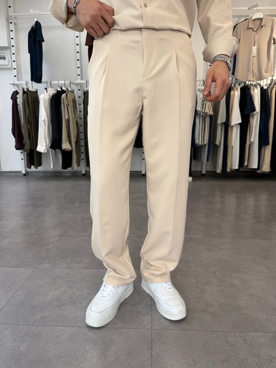Oversize Duble Takım Bej