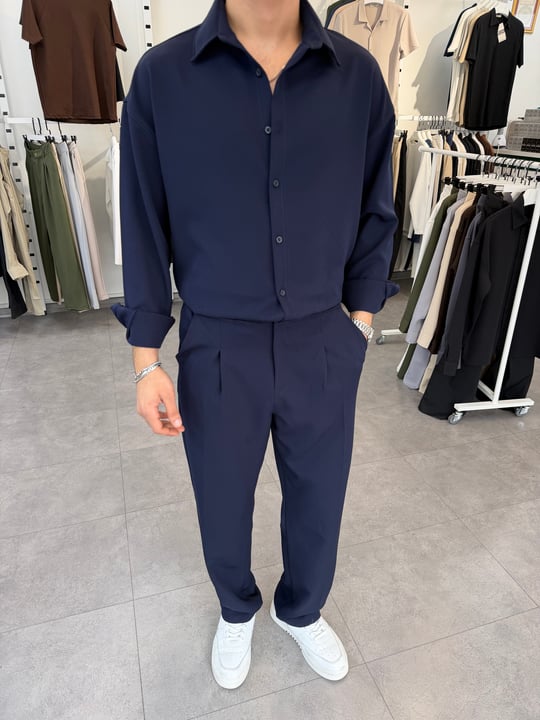Oversize Duble Takım Lacivert