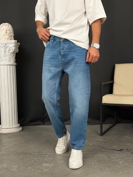 Premium Kalıp Boyfriend Denim Pantolon Açık Mavi