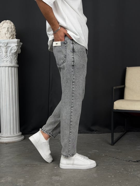 Premium Kalıp Boyfriend Denim Pantolon Antrasit