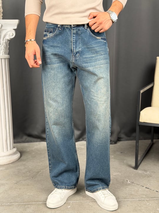 Premium WE11 Super Baggy Jean Kot Tiltli Mavi