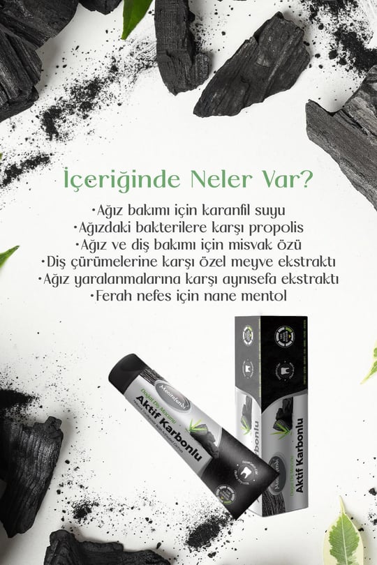 Mecitefendi Aktif Karbonlu Diş Macunu 75 Ml