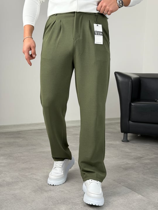 CRAP PİLELİ BAGGY PANTOLON HAKİ YEŞİLİ