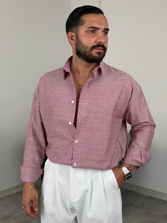 HAVAİ MODEL %100 KETEN GÖMLEK MÜRDÜM