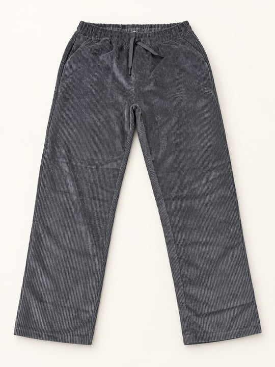 Yıkamalı Kadife Baggy Pantolon Antrasit