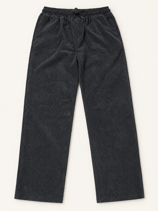 Yıkamalı Kadife Baggy Pantolon Siyah