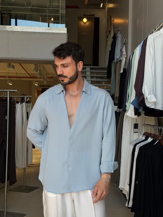 Blas Baby Blue Lyocell Gömlek