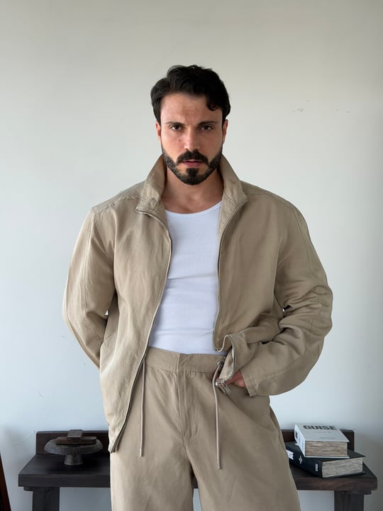 Levin Linen / Tensel Bej Ceket