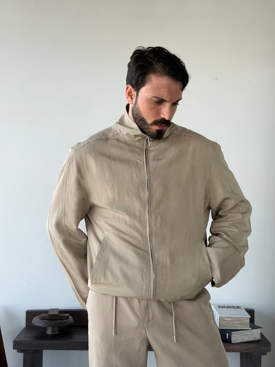 Levin Linen / Tensel Bej Ceket