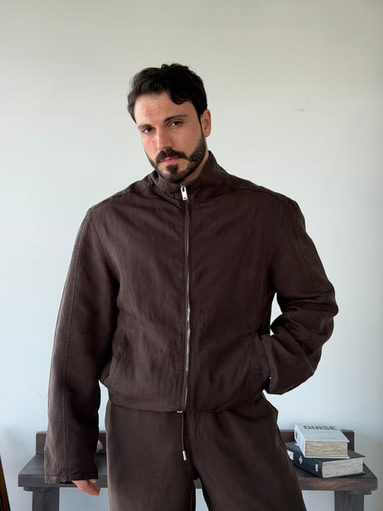 Levin Linen / Tensel Kahverengi Ceket