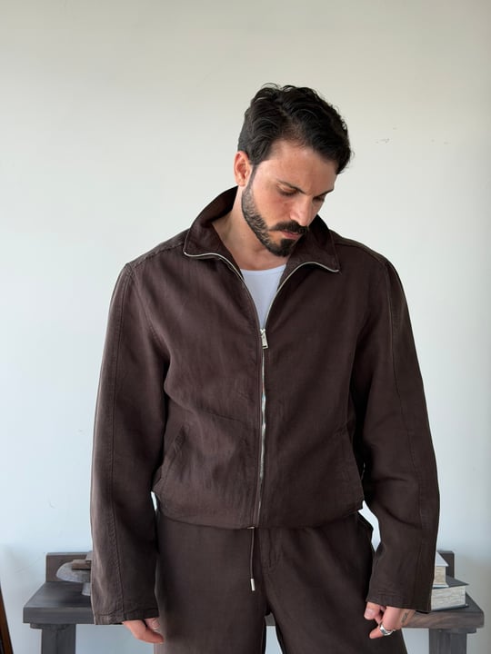 Levin Linen / Tensel Kahverengi Ceket