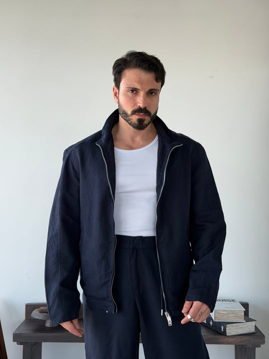 Levin Linen / Tensel Lacivert Ceket