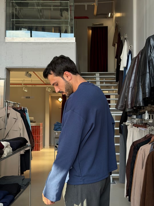Makalla Lacivert Boxy Fit Sweatshirt