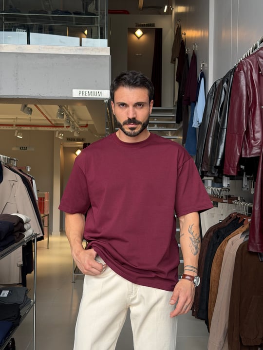 Olite Premium Bordo Tişört