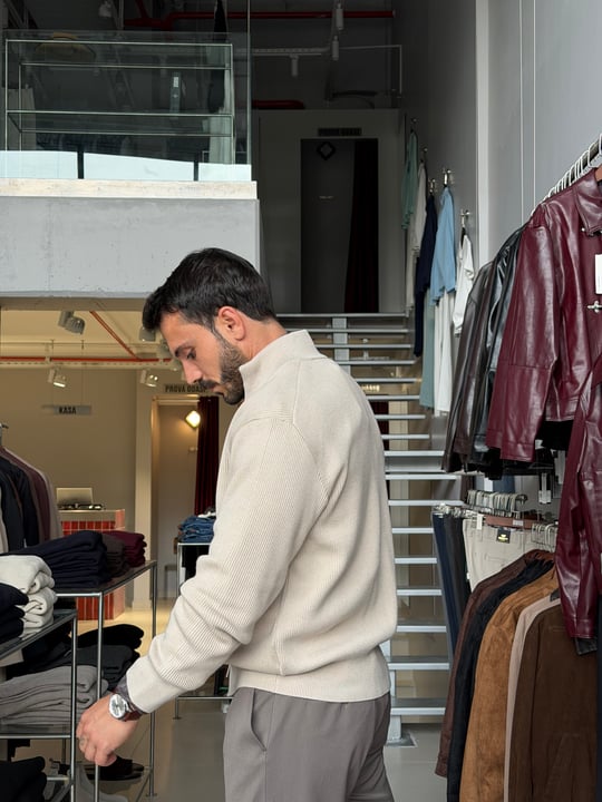 Sanchez Taş Fermuarlı Triko