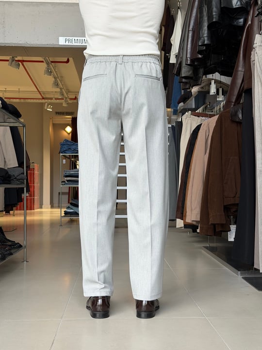 Sedna Gri Duble Kumaş Baggy Pantolon