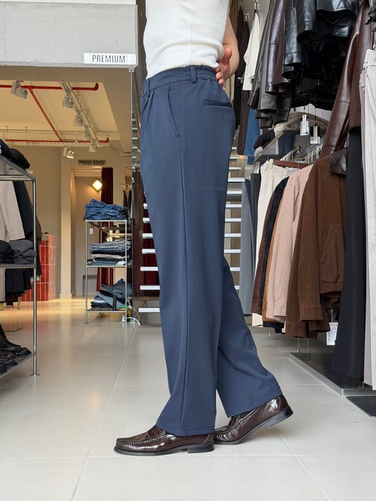 Sedna Lacivert Duble Kumaş Baggy Pantolon