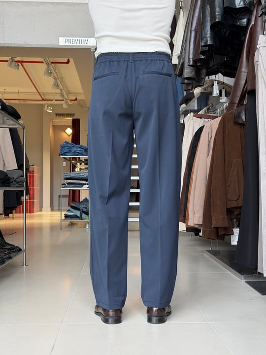 Sedna Lacivert Duble Kumaş Baggy Pantolon