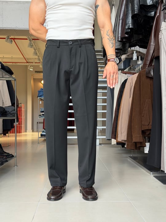 Sedna Siyah Duble Kumaş Baggy Pantolon