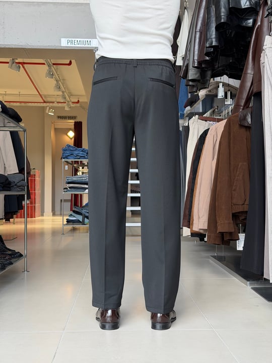 Sedna Siyah Duble Kumaş Baggy Pantolon