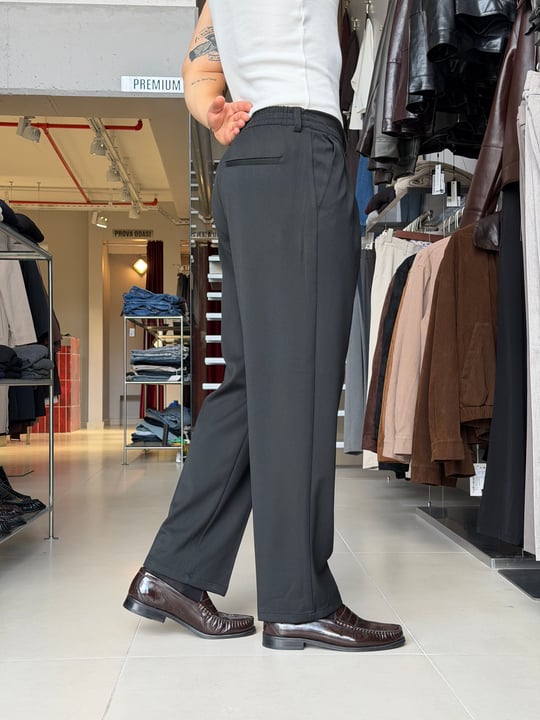 Sedna Siyah Duble Kumaş Baggy Pantolon