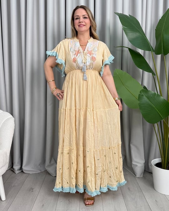 Victoria Etnik Elbise Somon