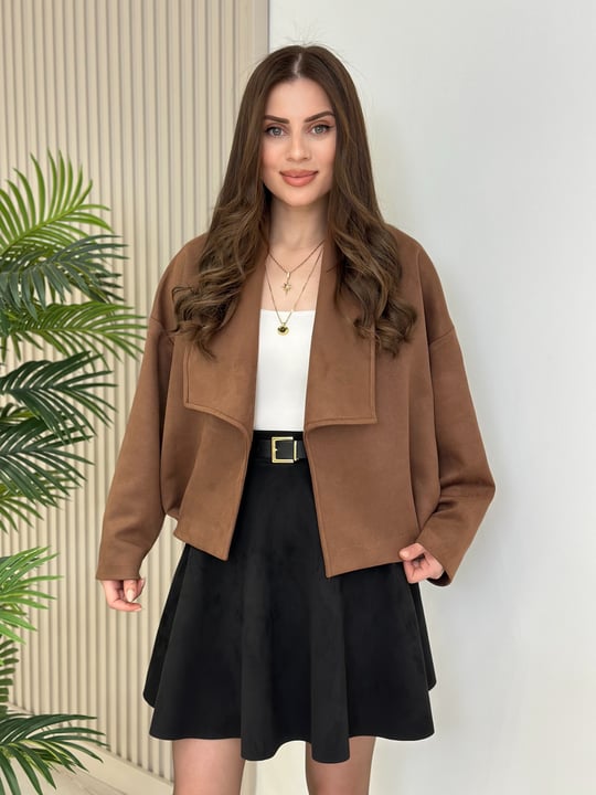 Kemerli Süet Bomber Mont Taba