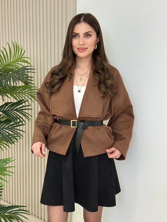 Kemerli Süet Bomber Mont Taba