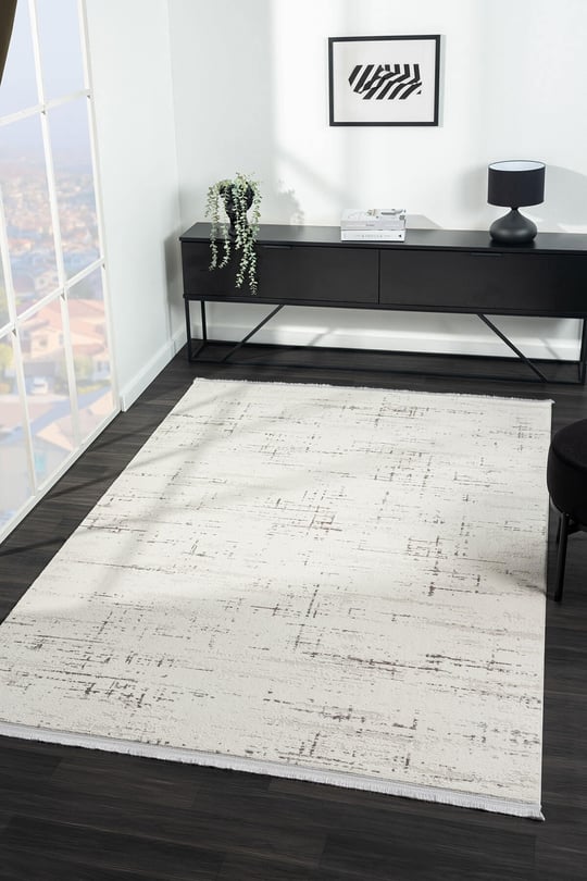 Feel FL004G Krem Halı Modern Desen Akrilik Tozu Az Pamuk Taban