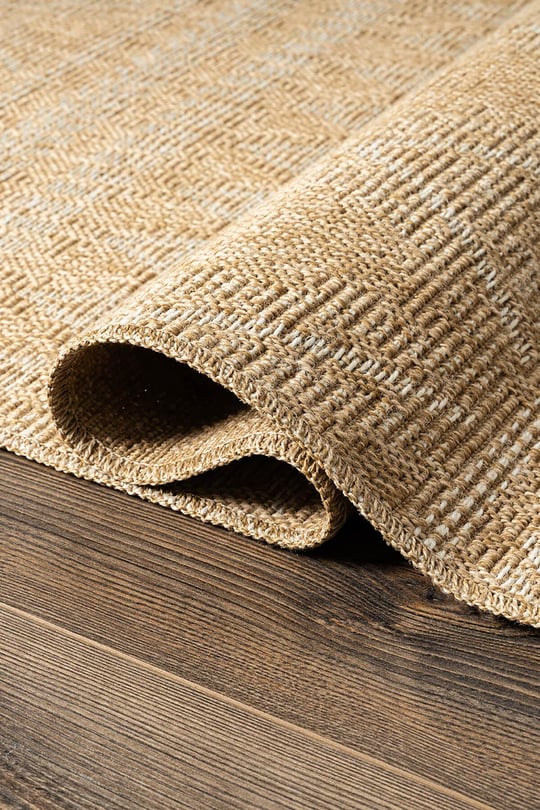 Tiora TI007A Bej Jüt Halı Naturel Sisal Örme Hasır Modern Yıkanabilir