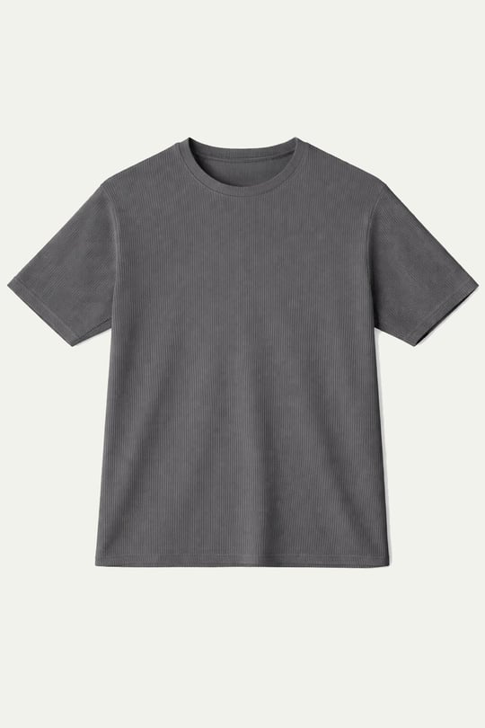 Fitilli Oversize Tişört Antrasit