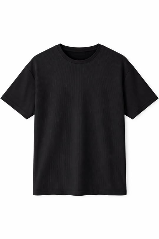 Fitilli Oversize Tişört Siyah